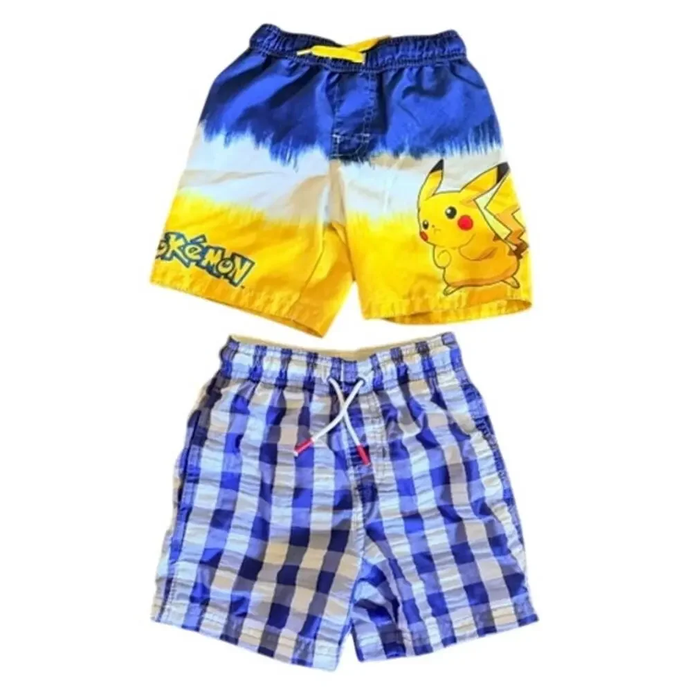 Pokémon Pikachu & Cat & Jack Boys Swim Trunks Lot XS 4-5